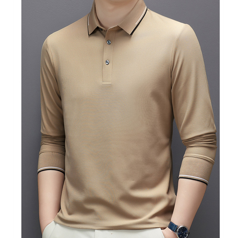 錦氨長袖翻領POLO衫男士GJ21-789